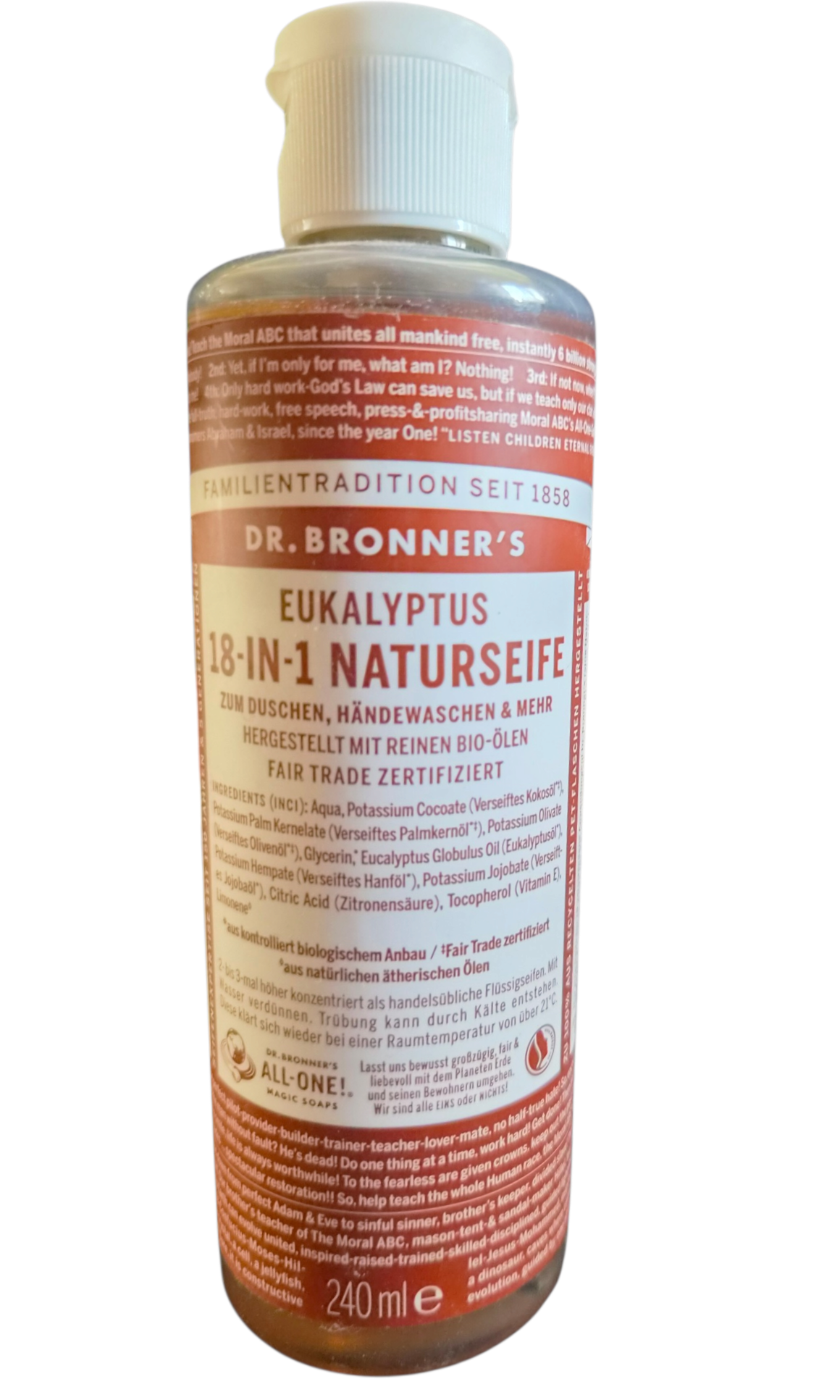 Dr. Bronner’s Eucalyptus 18’i 1 Arada Sıvı Sabun, 240 ml