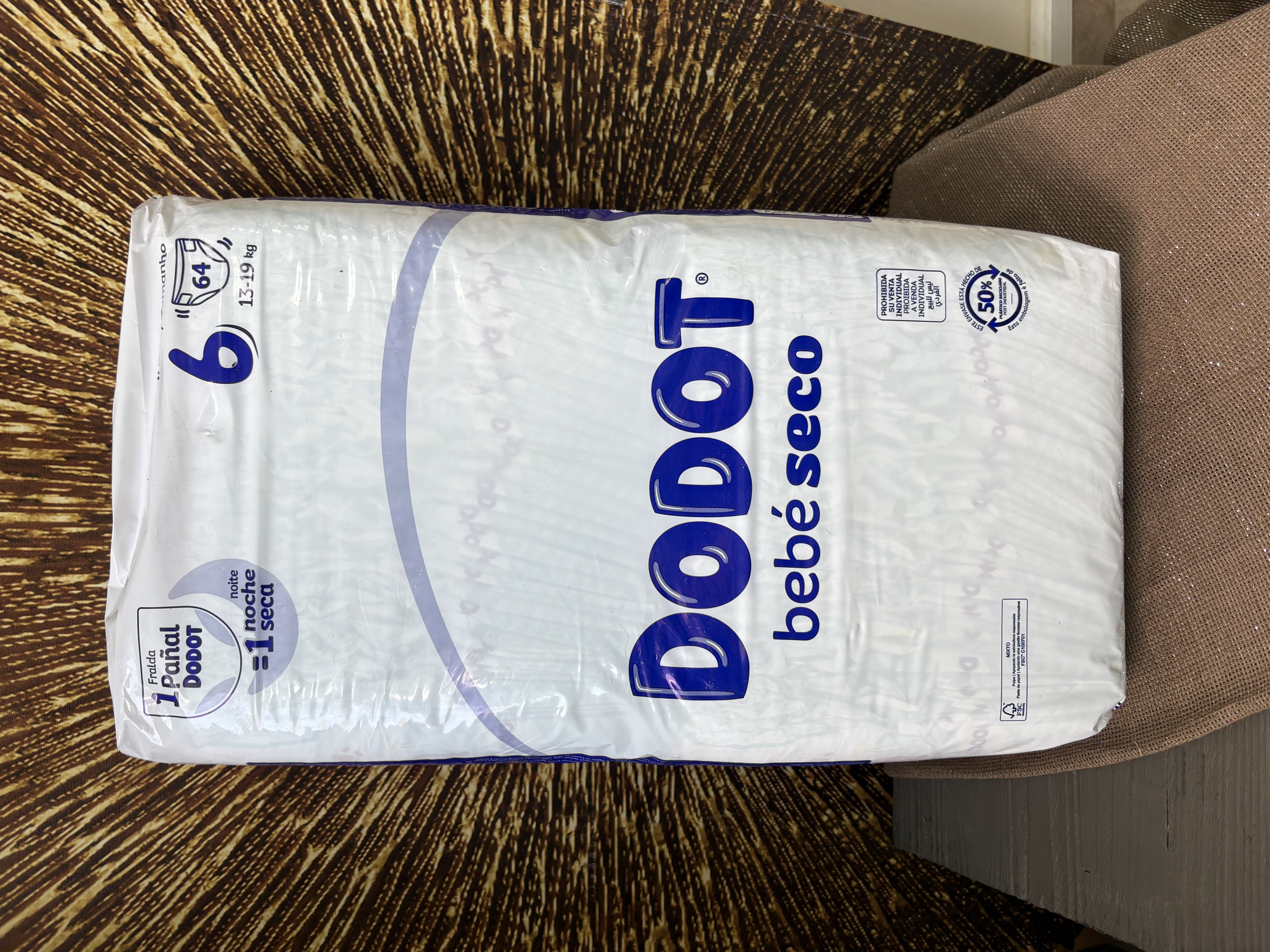 Dodot Bebé Seco Tek Kullanımlık Bebek Bezi, 64 adet