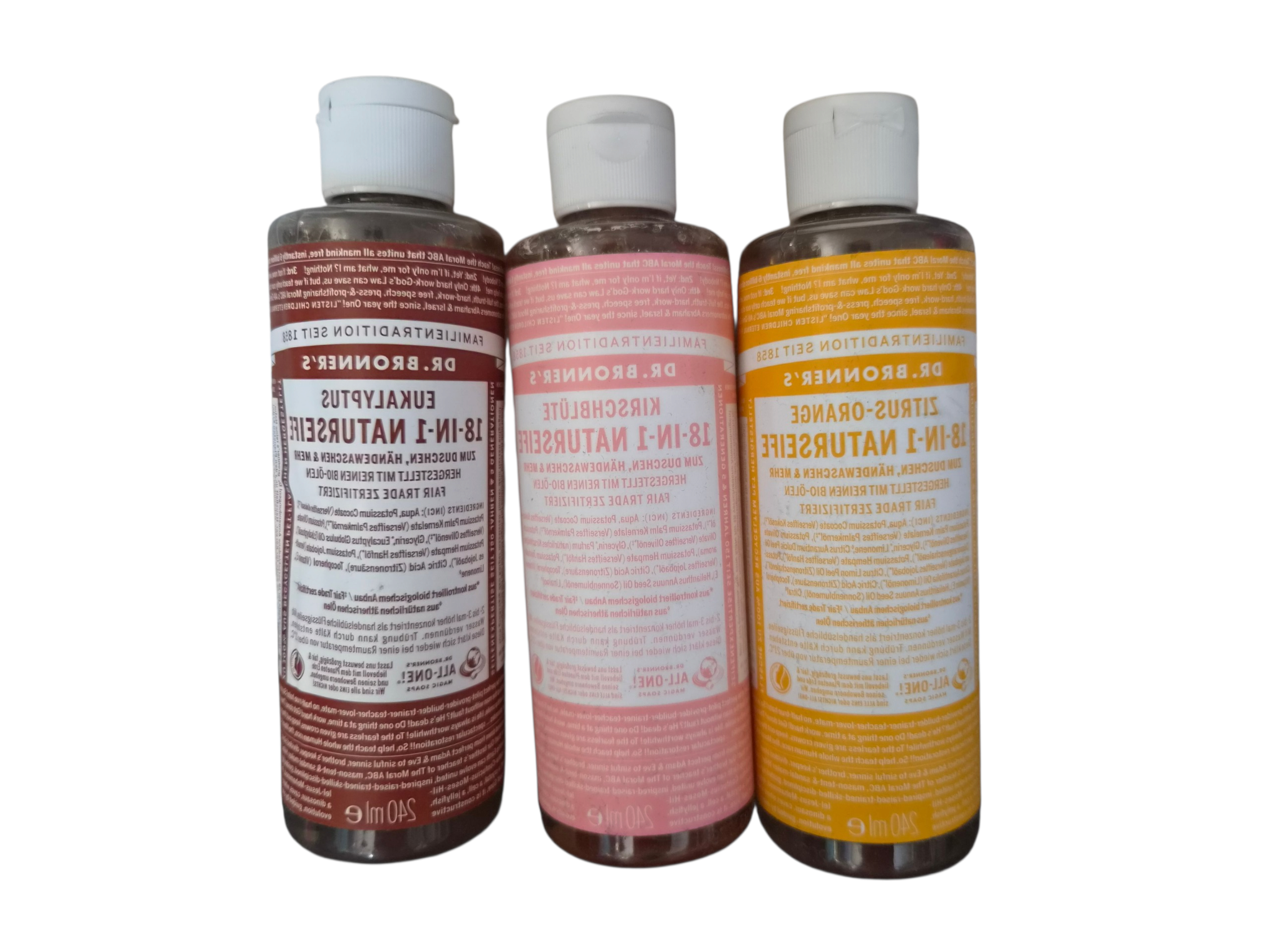 Dr. Bronner’s 18-in-1 Doğal Sabun Seti – 3 x 240 ml