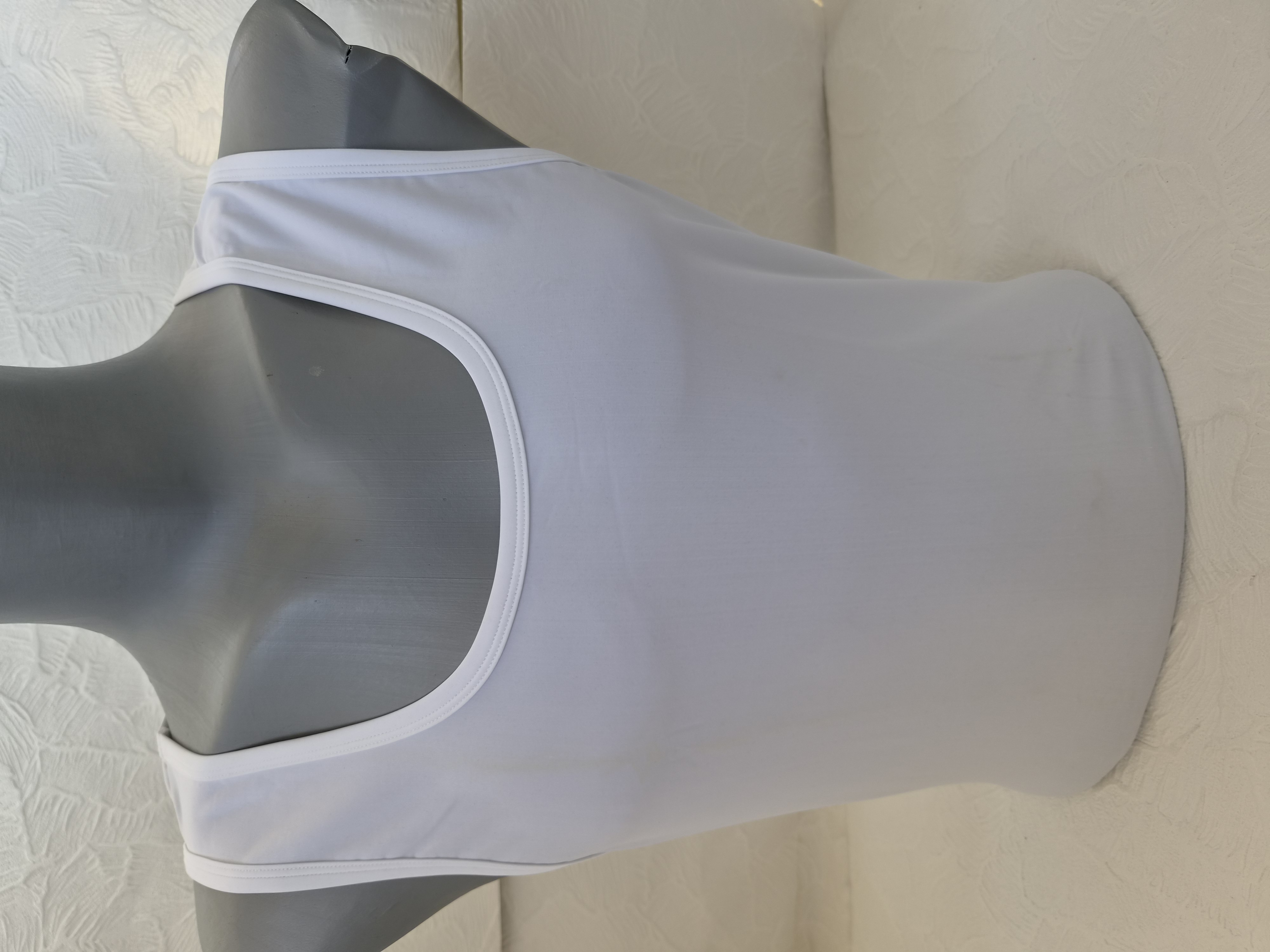 Men's White Tank Top with Round Neck