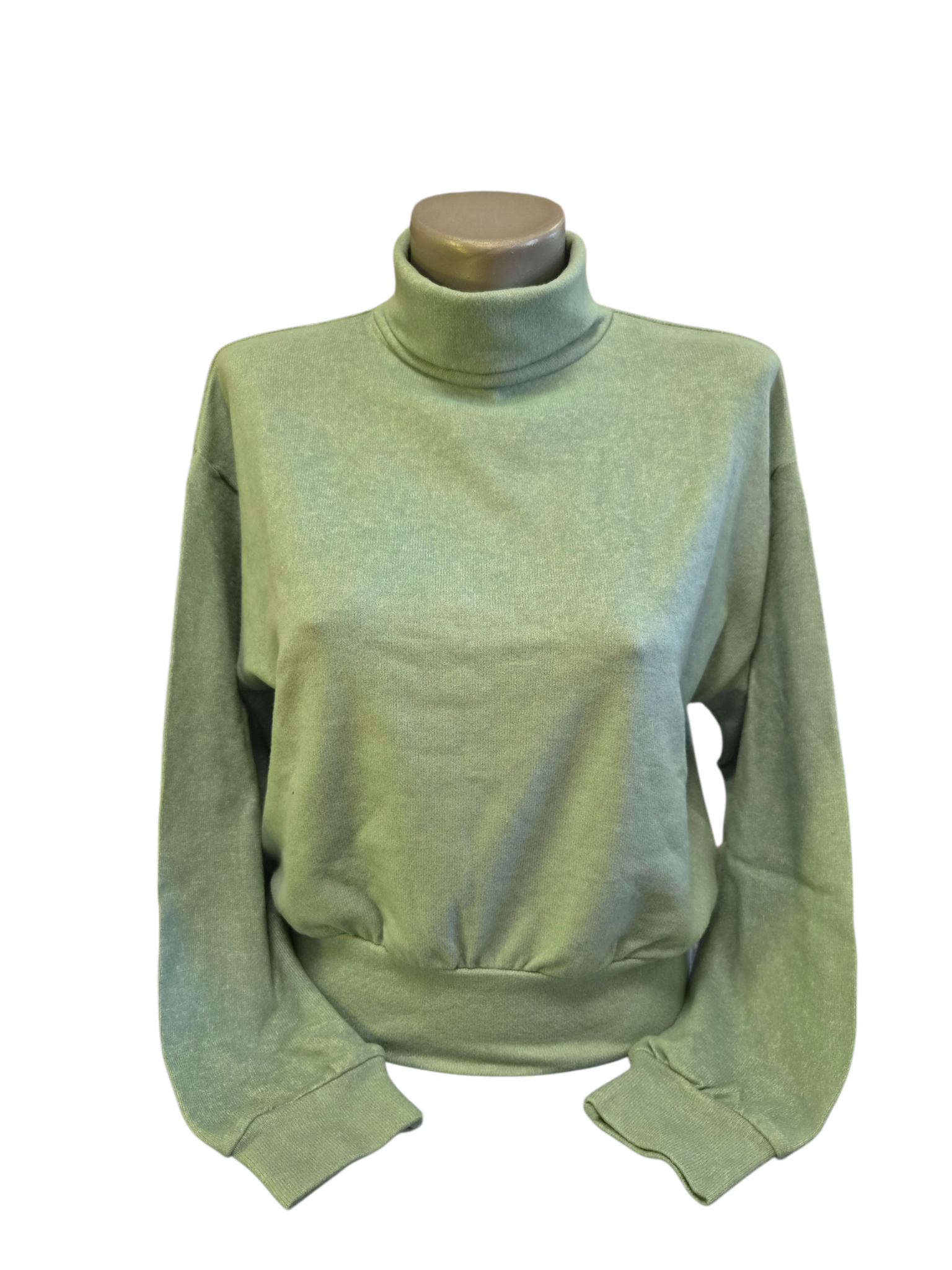 Women's muted green turtleneck sweater Tanisha, size 38