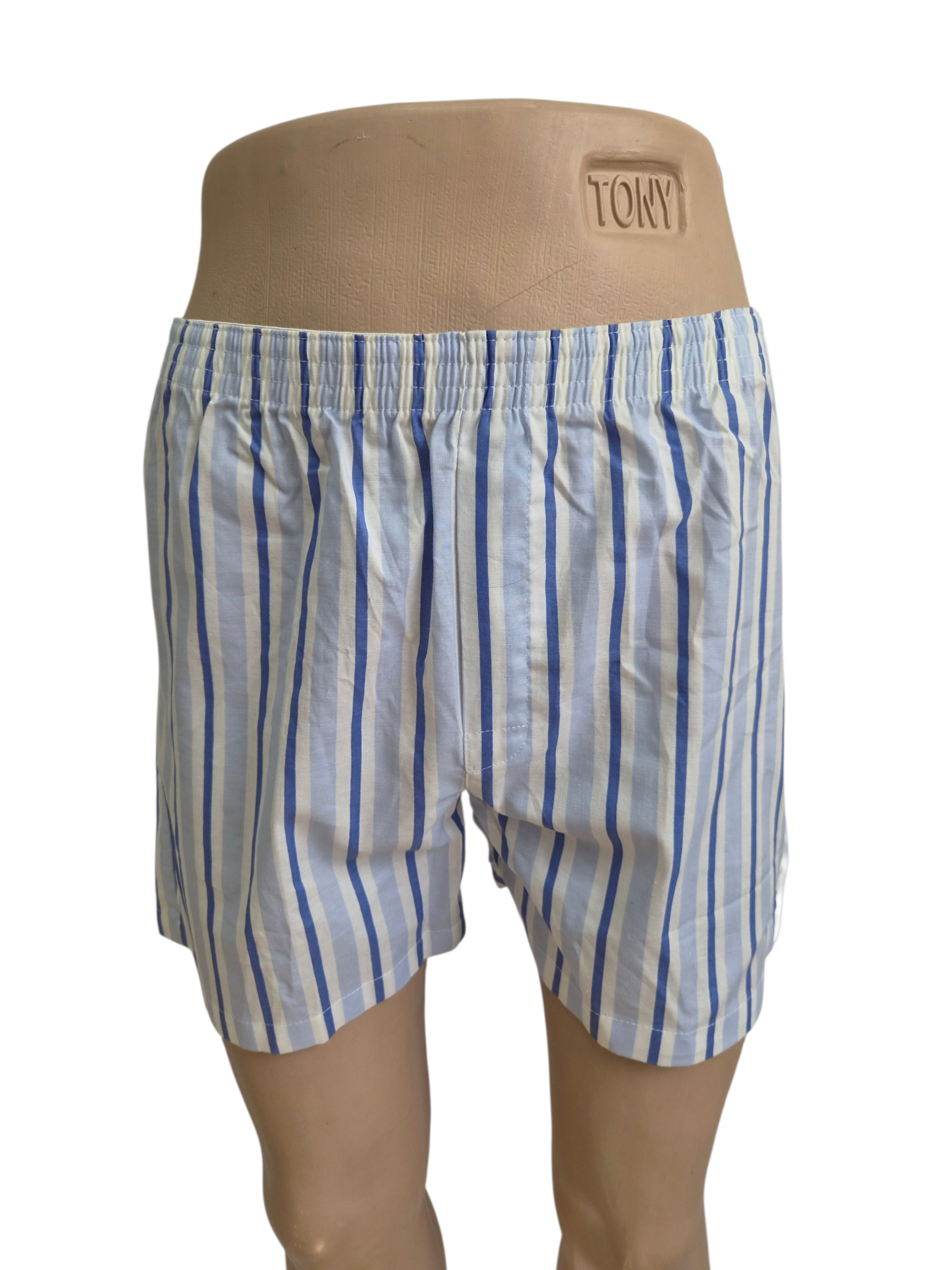 Geronimo Men's Loose-Fit Blue Striped Boxer Shorts