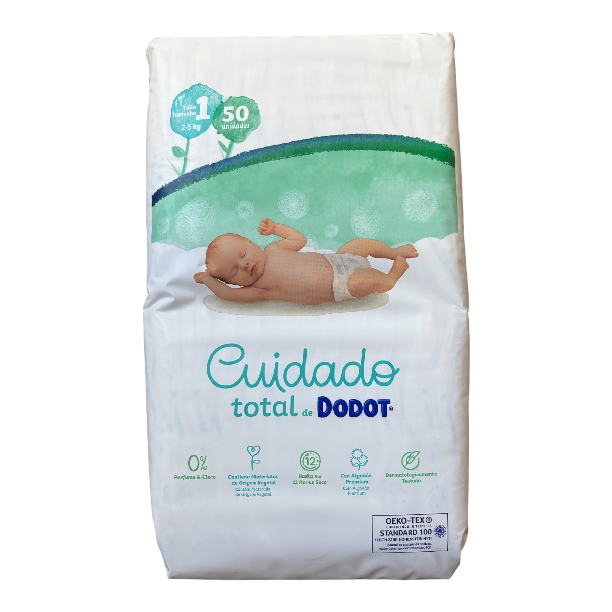 Dodot Cuidado Total Newborn Diapers, Size 1