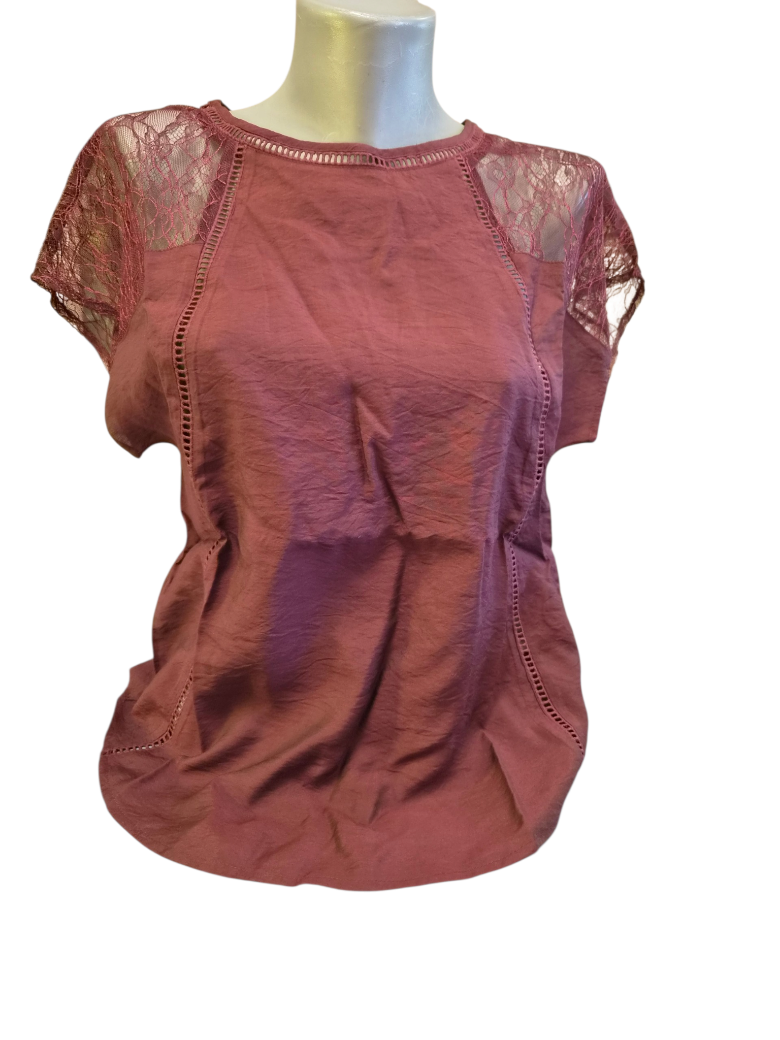 About You Women's Blouse with Lace Sleeves