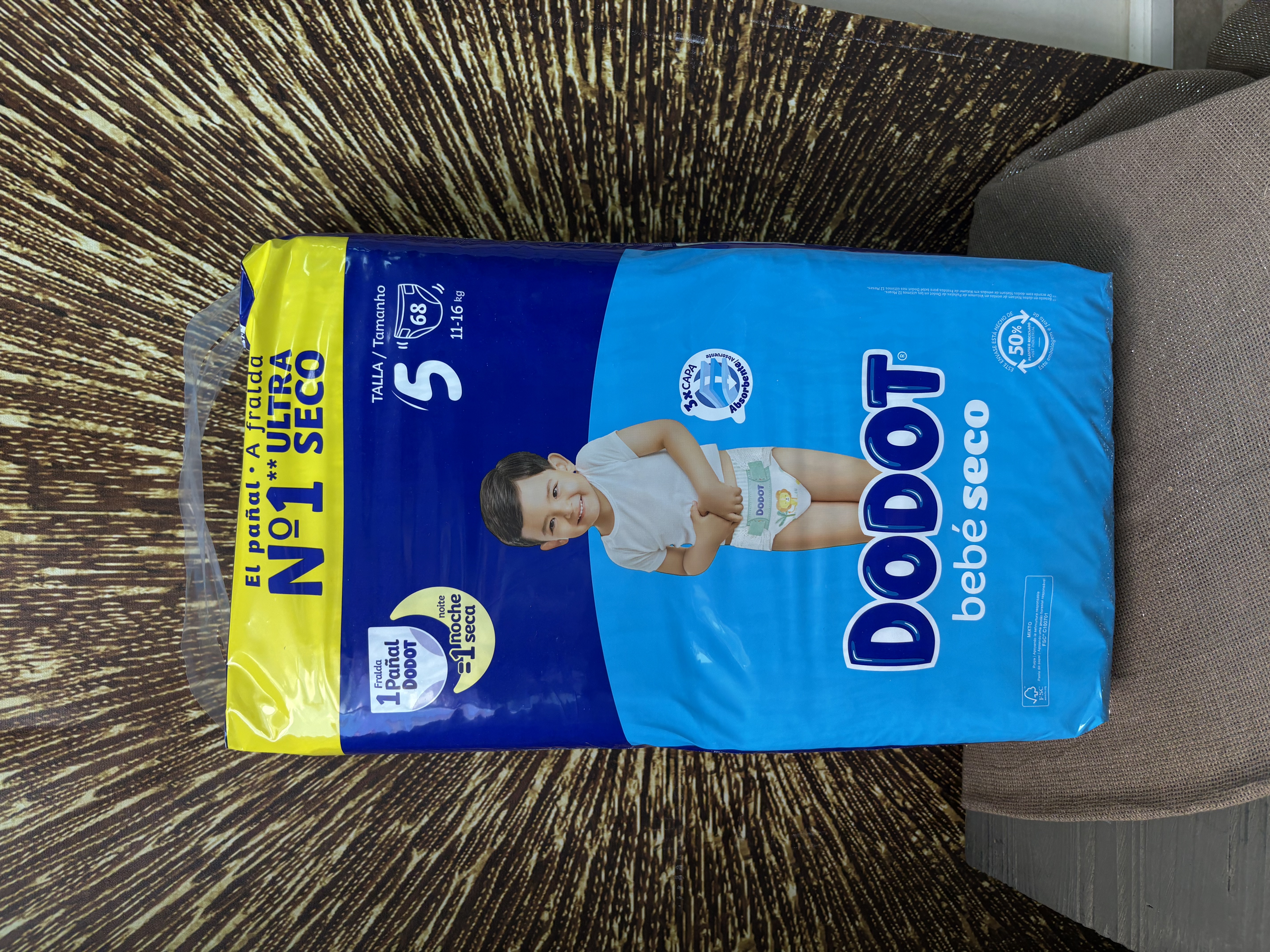 Dodot Bebé Seco Bebek Bezi, 5 Numara, 68 Adet
